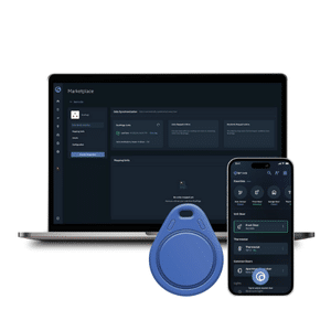 Brivo access control dashboard with a key fob and mobile credential